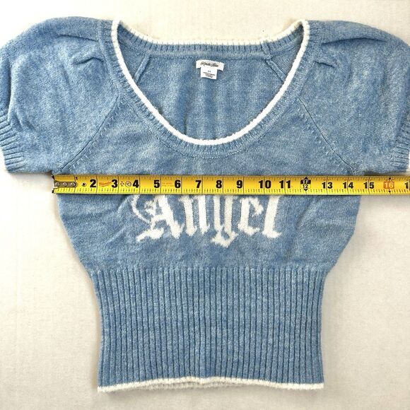 Kimchi Blue Angel Puff Sleeve Crop Top Sweater Women’s Size S Urban Outfitters - Picture 5 of 8